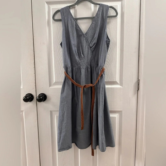 Outback Red faux wrap chambray dress, size 14 - Picture 1 of 10